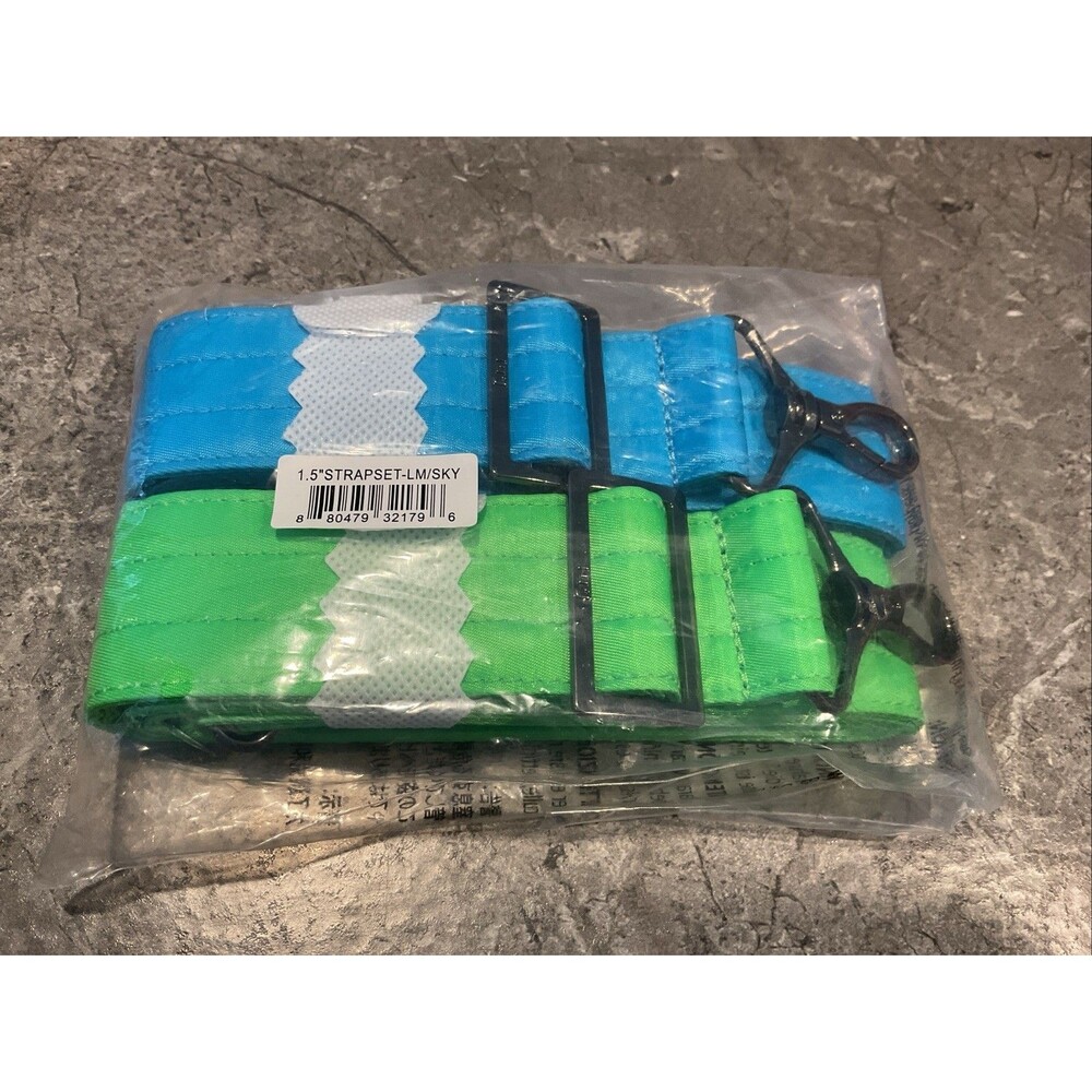 NIP Lug Bag Replacement Shoulder/Crossbody 1.5” Straps Neon Lime & Sky Set Of 2